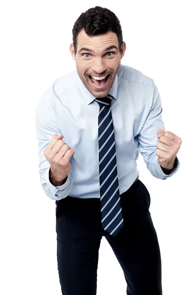 Business executive gesturing his success — Stock Photo, Image