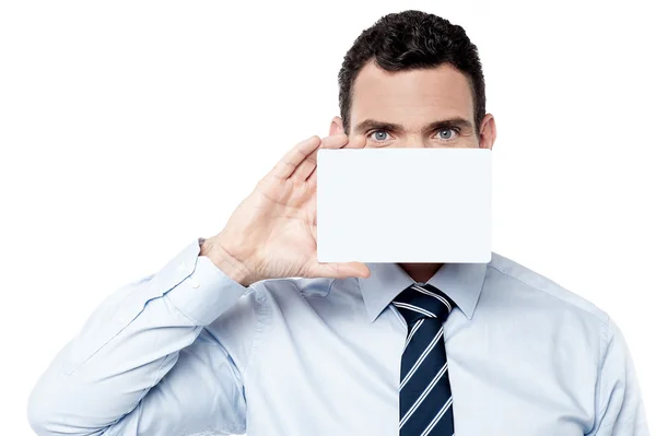 Empresario cubrir su cara —  Fotos de Stock
