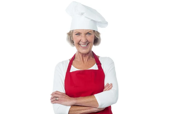 Woman chef keeping arms crossed — Stock Photo, Image