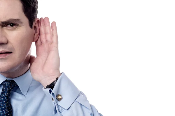 Businessman overhears conversation — Stock Photo, Image