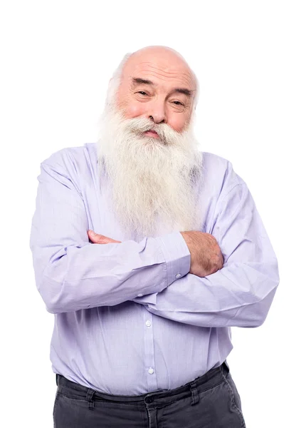 Senior man with arms crossed — Stock Photo, Image