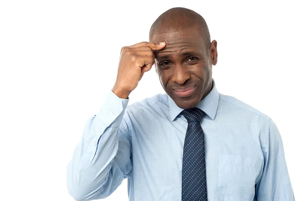 Businessman suffering from headache — Stock Photo, Image