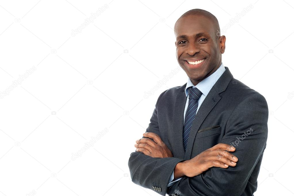 Businessman with folded hands