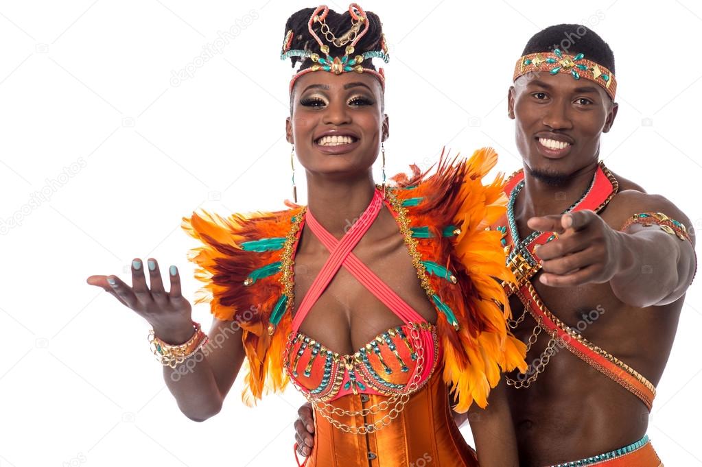 Couple of samba dancers