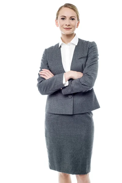 Businesswoman with folded arms — Stock Photo, Image