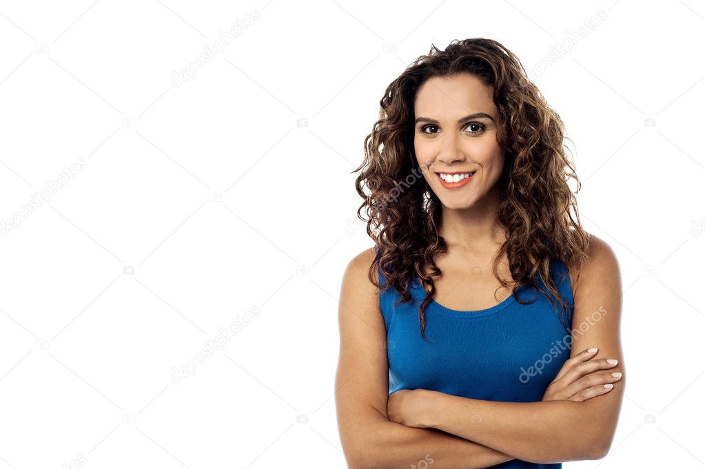 Woman posing with folded arms