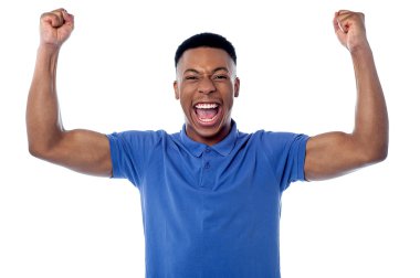 Adam onun başarısını kutlamak