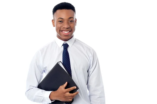 Business executive holding business file — Stock Photo, Image