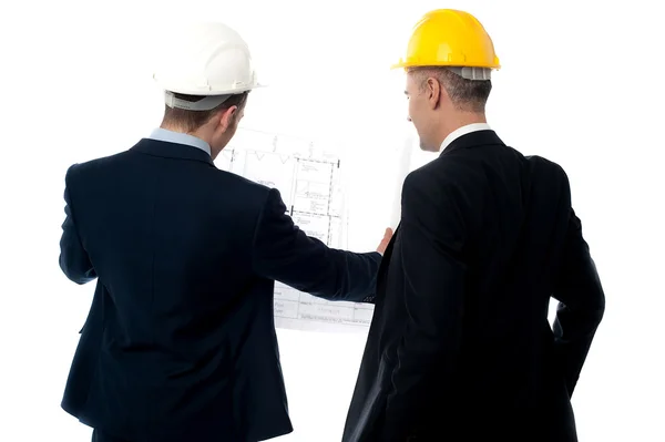 Architects discussing project plan — Stock Photo, Image