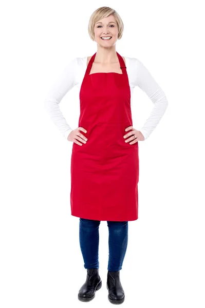 Woman chef with hands on waist — Stock Photo, Image