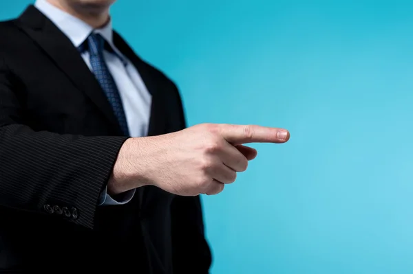 Businessman pointing his finger — Stock Photo, Image