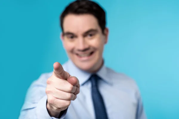 Executive pointing towards camera — Stock Photo, Image