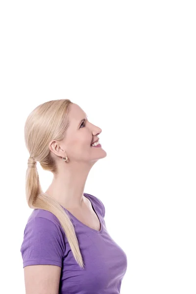 Woman looking at something — Stock Photo, Image