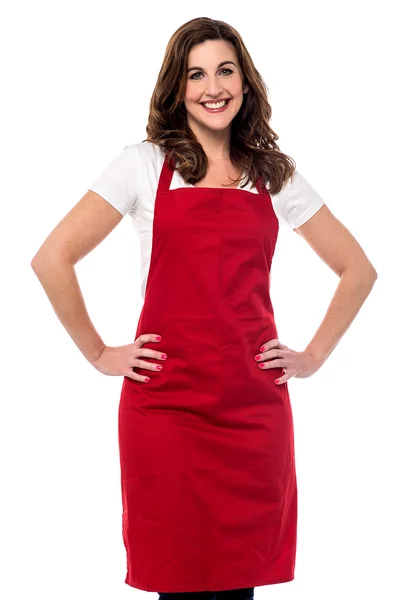 Female chef with hands on waist — Stock Photo, Image