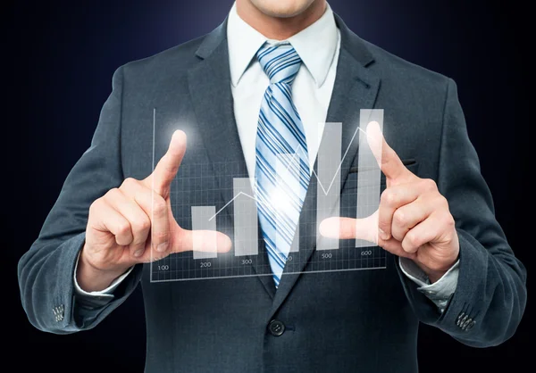 Businessman working with digital chart — Stock Photo, Image