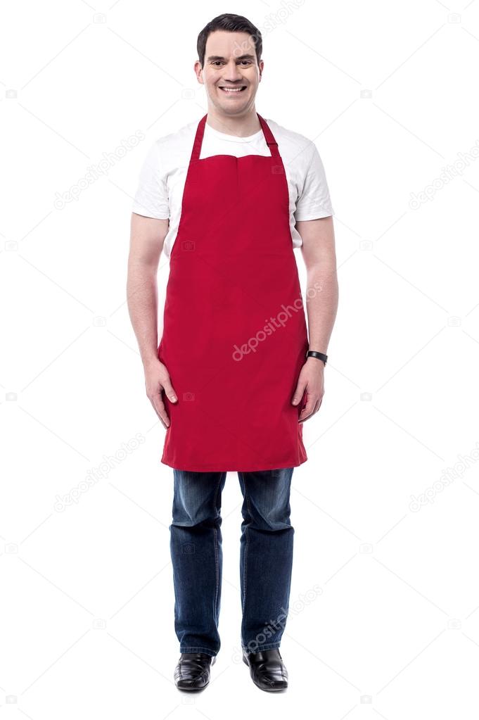 happy male chef posing