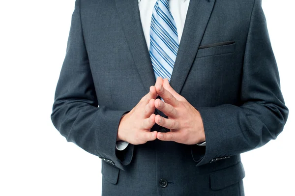 Businessman with hand clasped — Stock Photo, Image