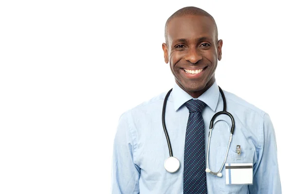 Confident male doctor with stethoscope — Stock Photo, Image