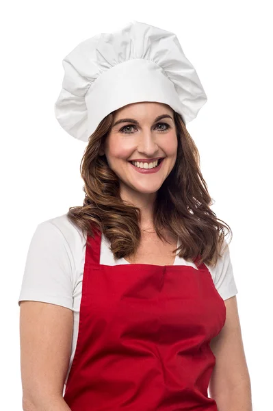 Midden leeftijd vrouwelijke chef-kok — Stockfoto