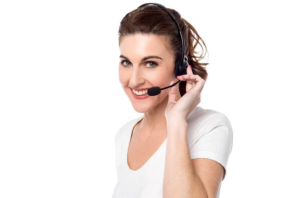 Female customer support executive — Stock Photo, Image