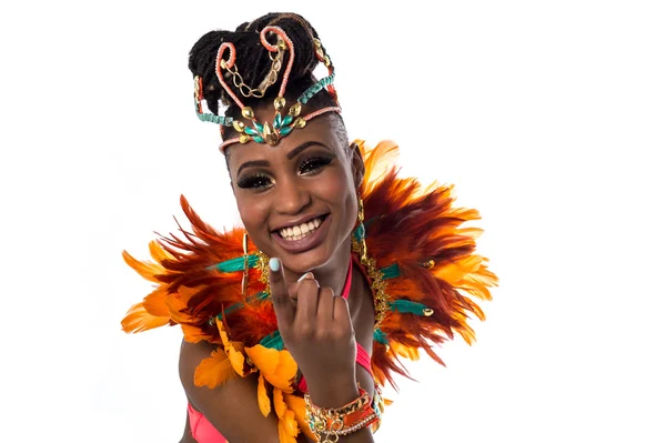 Carnaval sonriente mujer disfrazada — Foto de Stock