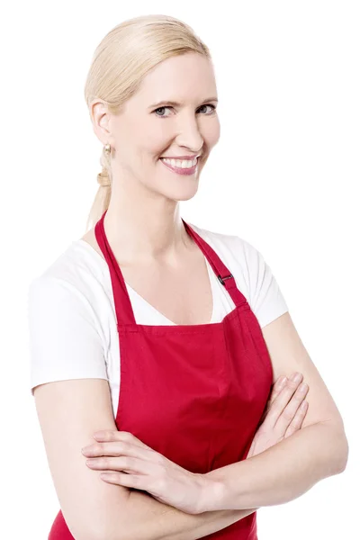 Ženské kuchař s rukama zkříženýma — Stock fotografie