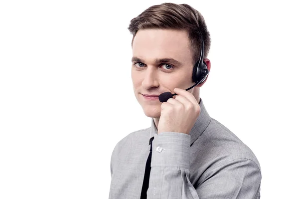 Young male customer support executive — Stock Photo, Image