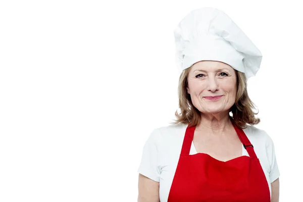 Happy mature female chef — Stock fotografie