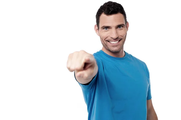 Man pointing towards to camera — Stockfoto