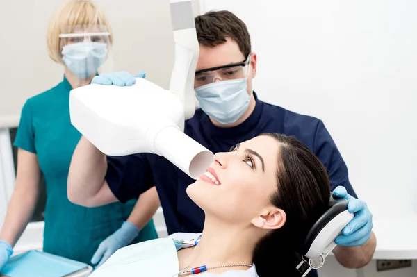 Doctor examined by dental x-ray — Stockfoto