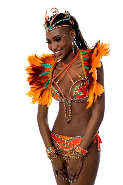 Woman dancer in a carnival costume — Stock Photo, Image