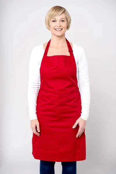 Happy middle aged female chef — Stock Photo, Image