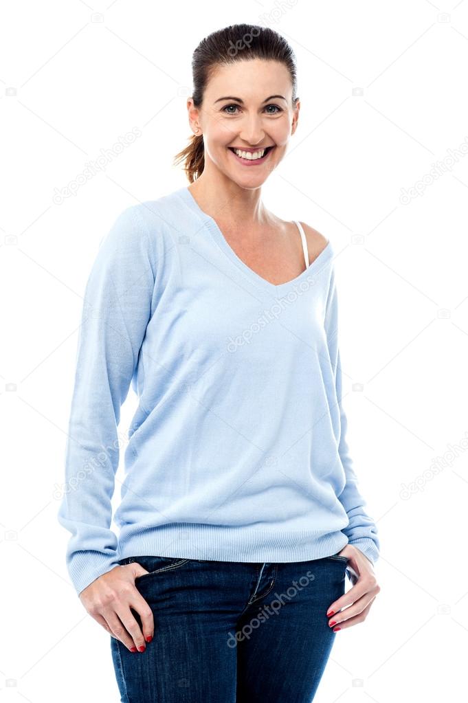 woman with hands in pockets