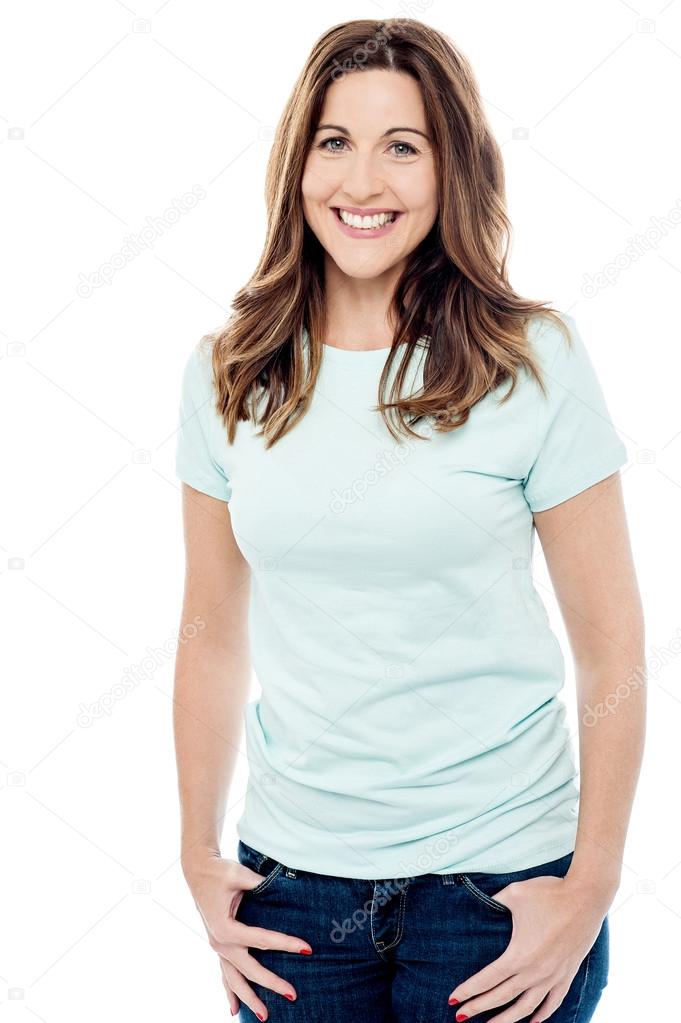 woman with hands in pockets