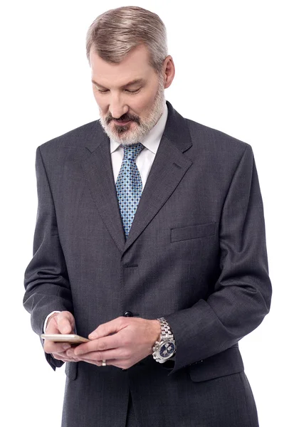 Businessman using his device! — Stock Photo, Image