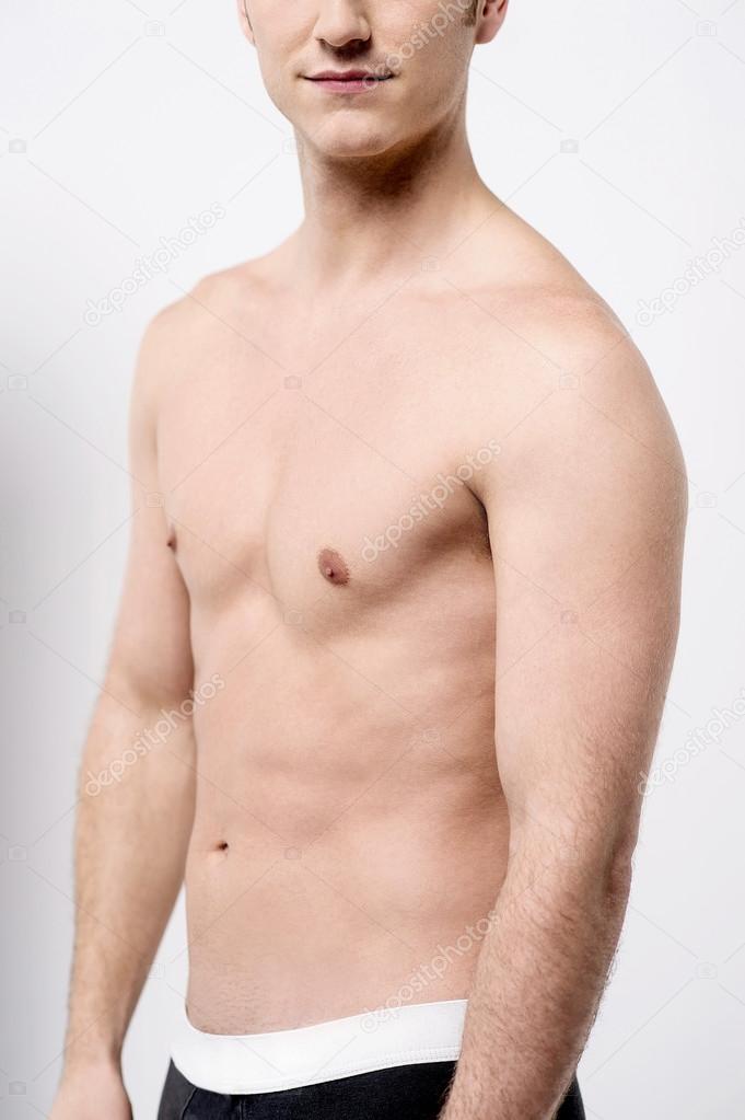 male posing on white background