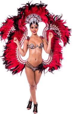 kadın bir renkli karnaval kılık