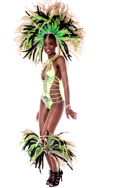 Woman wearing samba costume — Stock Photo, Image