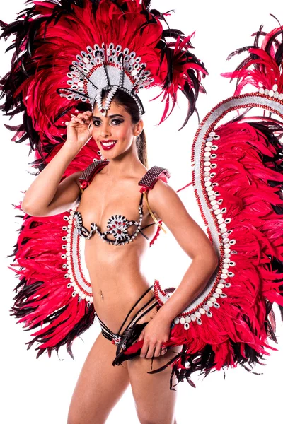 Dançarina de carnaval em traje incrível — Fotografia de Stock