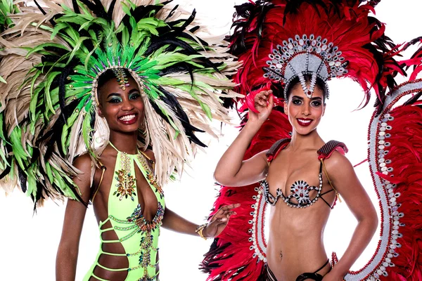 Bailarines con plumas decoradas — Foto de Stock