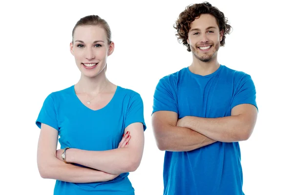 Riends posing with folded arms — Stock Photo, Image