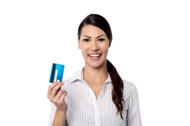 Kadın gösteren yeni kredi kartı
