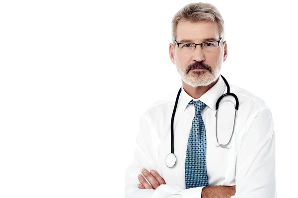 Medico maschile con stetoscopio — Foto Stock