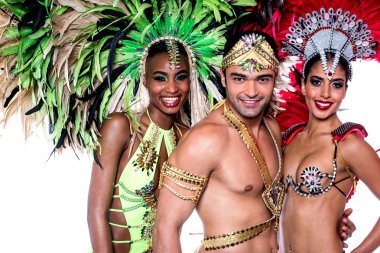 Bir karnaval kostümleri dansçılar Samba