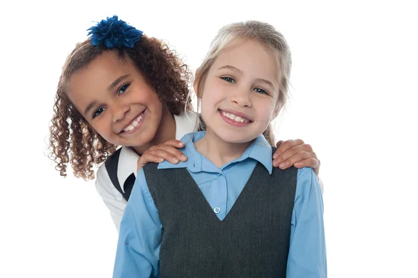 Two happy school girls — Stock Photo, Image