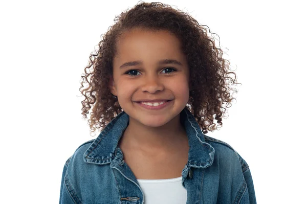 Little girl posing over white — Stock Photo, Image