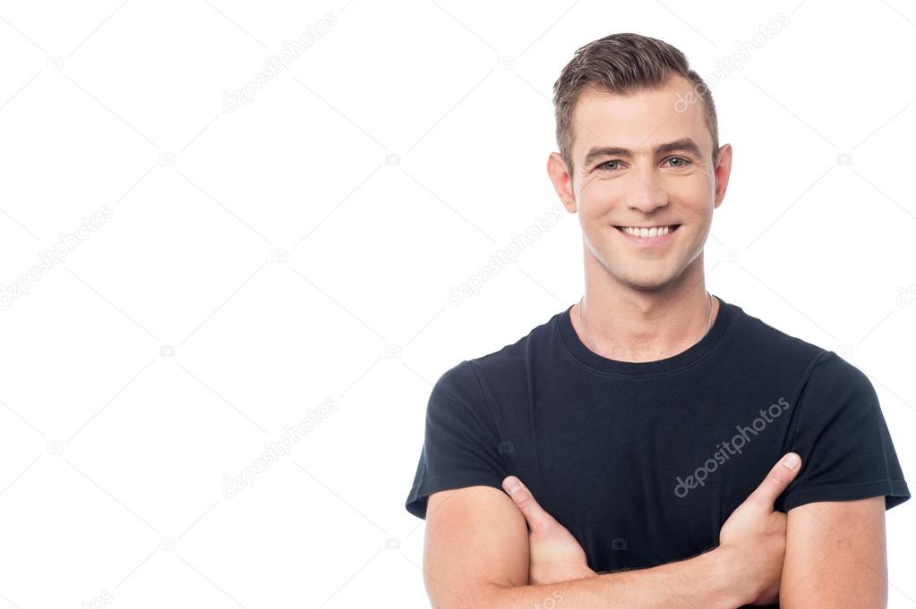young man with arms crosed