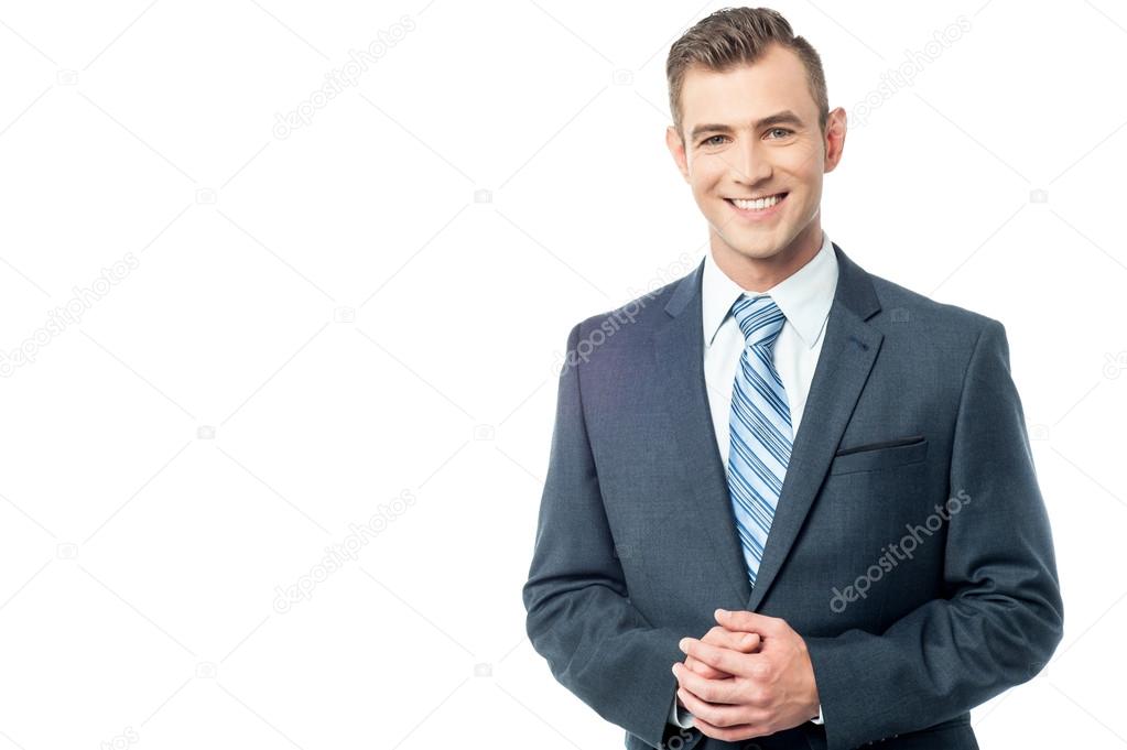 Handsome young businessman in business suit