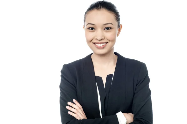 Businesswoman in corporate uniform — Stock Photo, Image