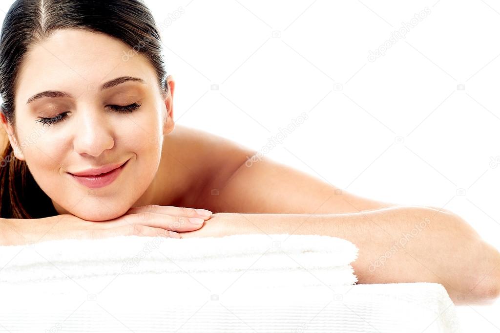 woman enjoying her spa